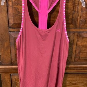 Under Armour Women's Rose Racerback Tank with Bright Pink Straps